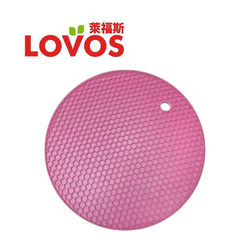 LOVOS 圓形矽膠檯墊 - 18X0.8CM, (粉紅色)