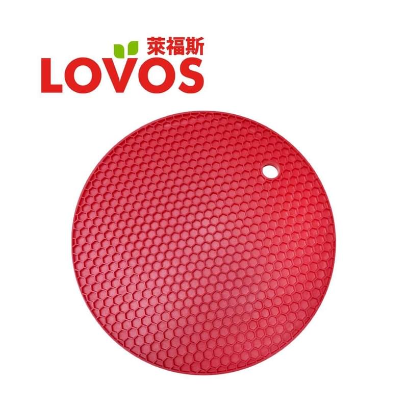 LOVOS  圓形矽膠檯墊 - 18X0.8CM, (紅色)