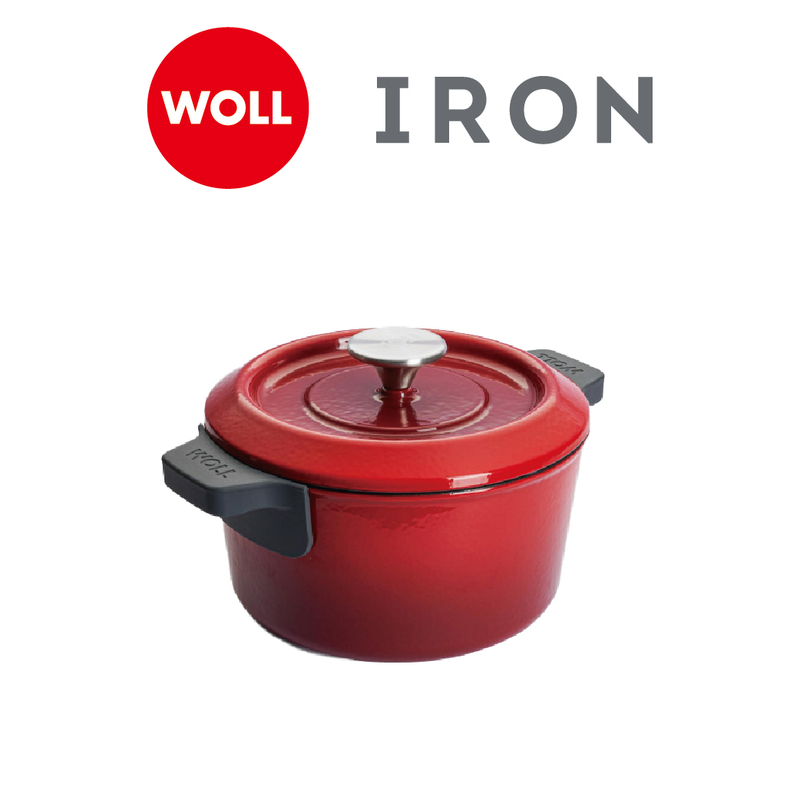 WOLL 琺瑯鑄鐵系列 - 20cm/2.9L琺瑯鑄鐵雙耳湯鍋(連蓋)(電磁爐適用)(紅色)