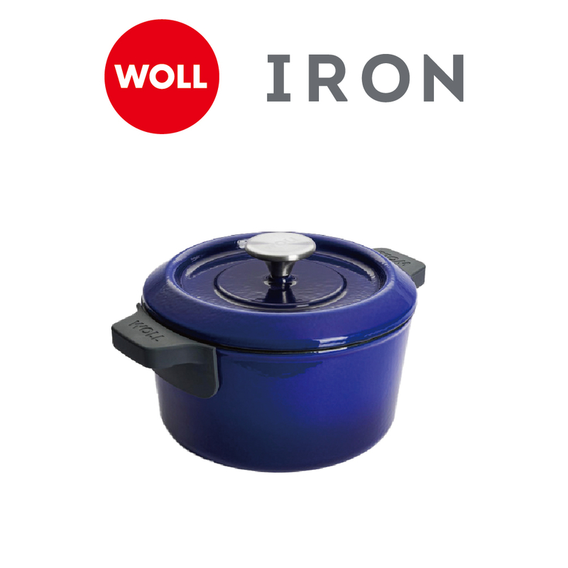 WOLL 琺瑯鑄鐵系列 - 20cm/2.9L琺瑯鑄鐵雙耳湯鍋(連蓋)(電磁爐適用)(藍色)