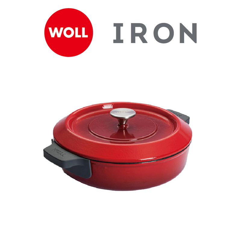 WOLL 琺瑯鑄鐵系列 - 28cm/3.7L琺瑯鑄鐵雙耳炆煎鍋(連蓋)(電磁爐適用)(紅色)