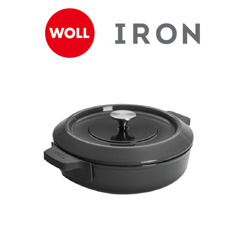 WOLL 琺瑯鑄鐵系列 - 28cm/3.7L琺瑯鑄鐵雙耳炆煎鍋(連蓋)(電磁爐適用)(灰色)