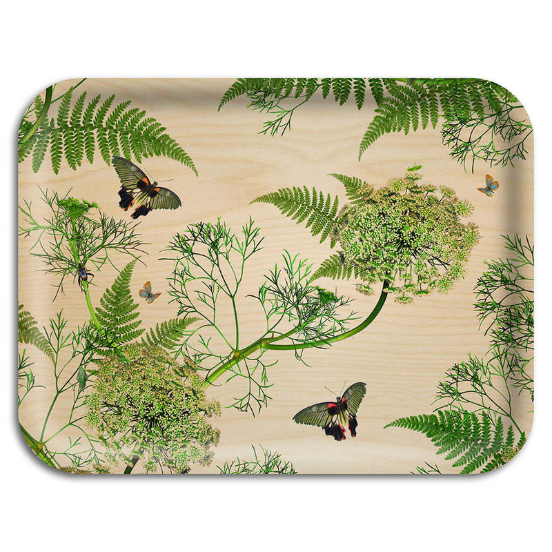 RECTANGULAR TRAY  43 x 33 CM, DÉCOR DILL NATURE