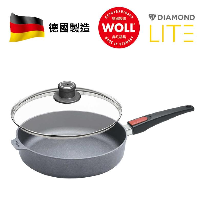 WOLL 輕．型鑽石系列 - 28cm 鑽石深煎鍋 (連玻璃鍋蓋)