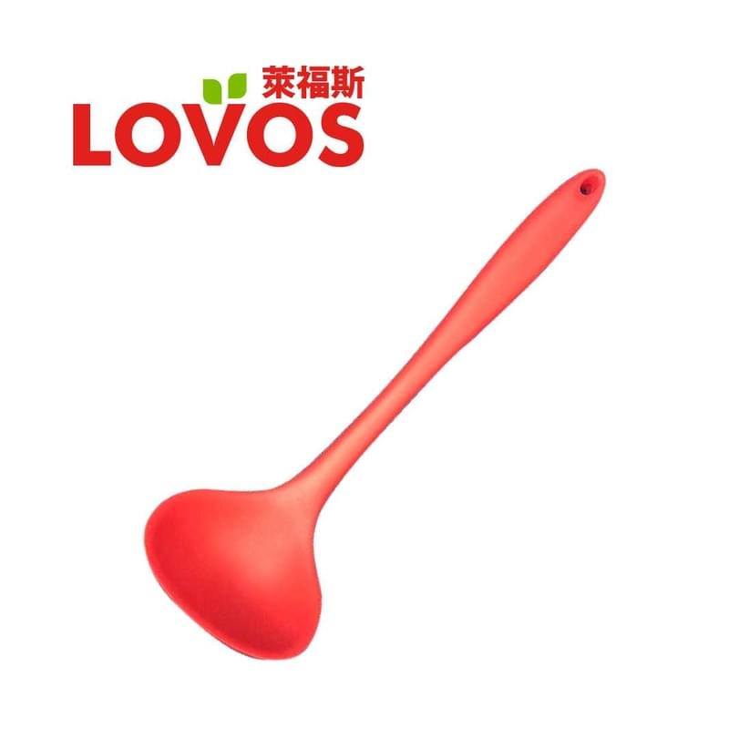 LOVOS - 28.5cm 矽膠湯勺 (紅色)
