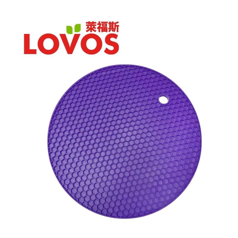 LOVOS - 圓形矽膠檯墊 - 18X0.8CM, (紫色)
