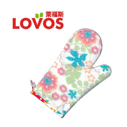 LOVOS 矽膠夾棉隔熱手套 (彩色小花)