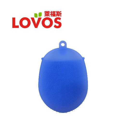LOVOS - 橢圓矽膠洗碗刷 (藍色)
