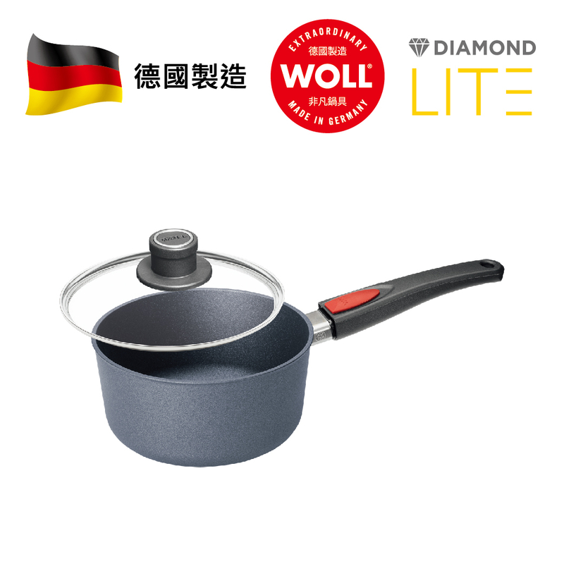 WOLL 輕．型鑽石系列 - 18cm 鑽石單柄醬/麵煲 (連玻璃鍋蓋)