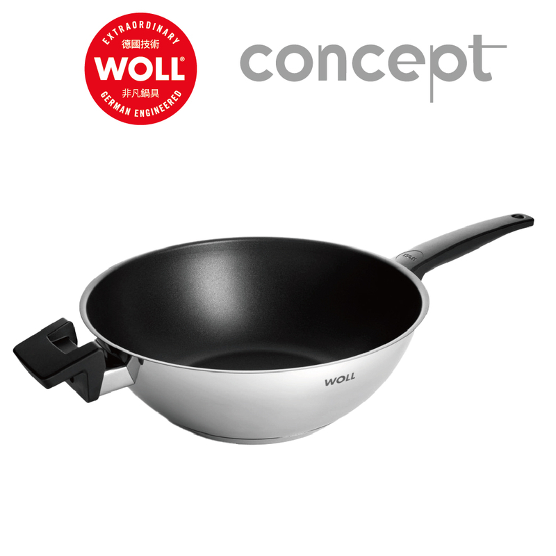WOLL Concept系列 - 30cm不鏽鋼單柄小炒鍋（連蓋）(電磁爐適用)