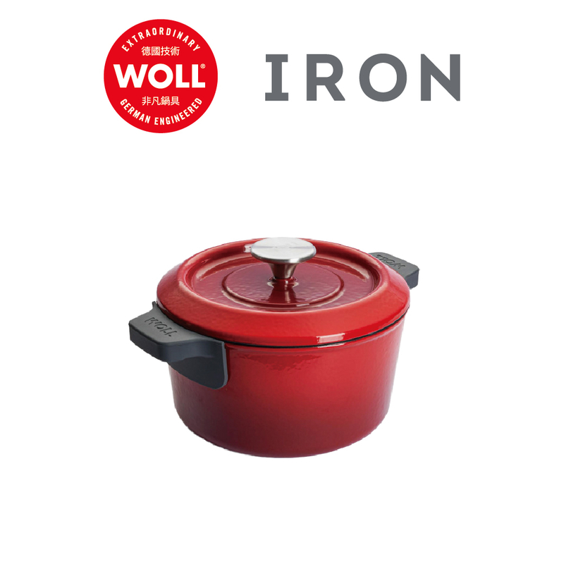 WOLL 琺瑯鑄鐵系列 - 16cm/1.3L琺瑯鑄鐵雙耳小湯鍋(連蓋)(電磁爐適用)(紅色)