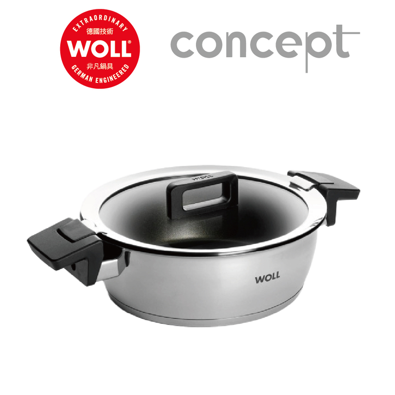 WOLL Concept系列 - 24cm/3.6L 不鏽鋼雙耳炆煎鍋（連蓋）(電磁爐適用)