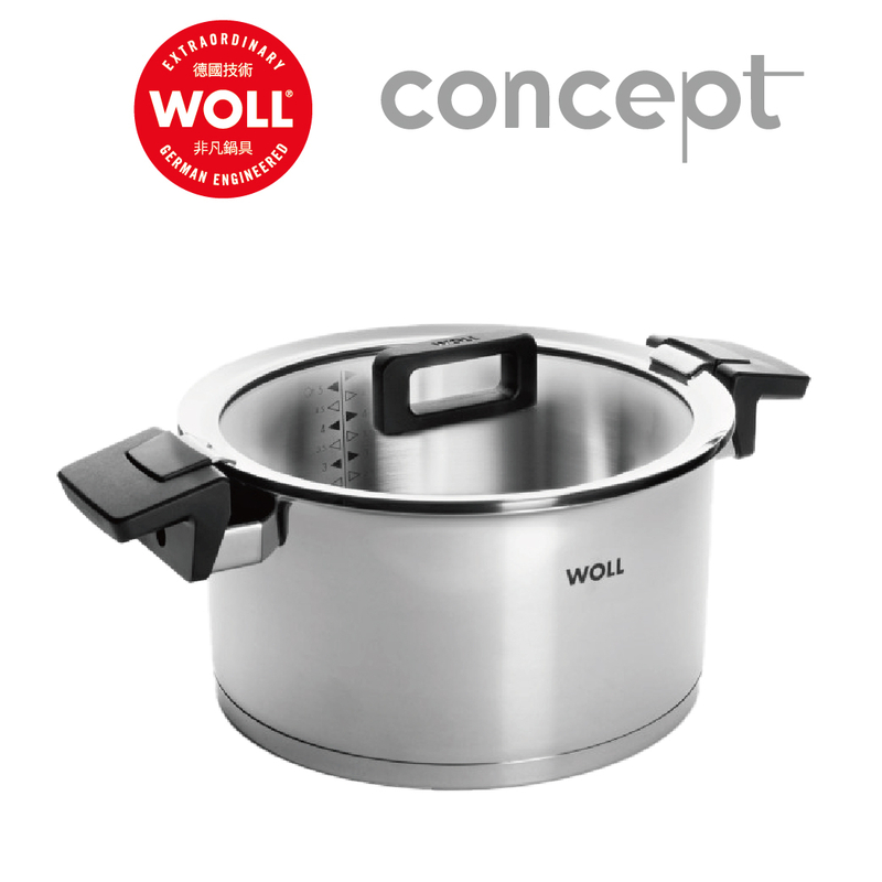 WOLL Concept系列 - 24cm/5.8L 不鏽鋼湯煲（連蓋）(電磁爐適用)