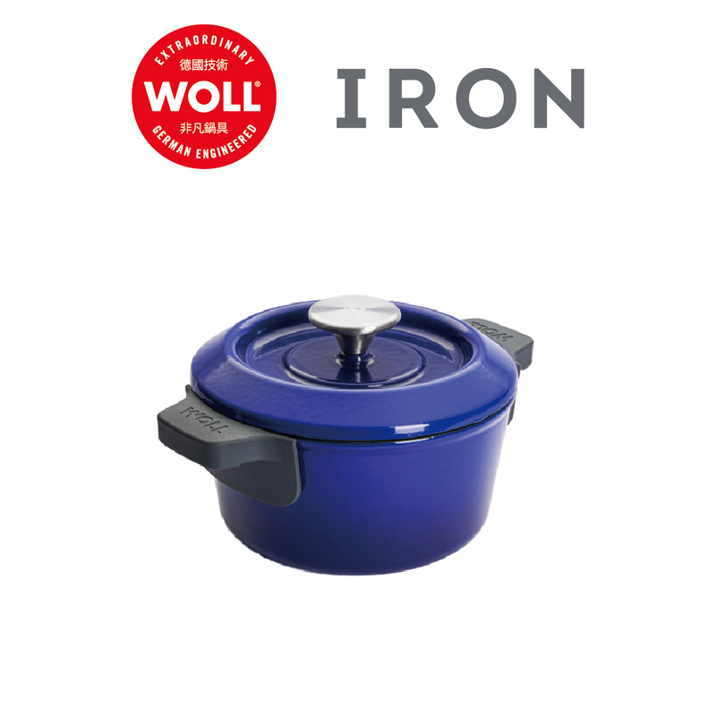 WOLL 琺瑯鑄鐵系列 - 16cm/1.3L琺瑯鑄鐵雙耳小湯鍋(連蓋)(電磁爐適用)(藍色)