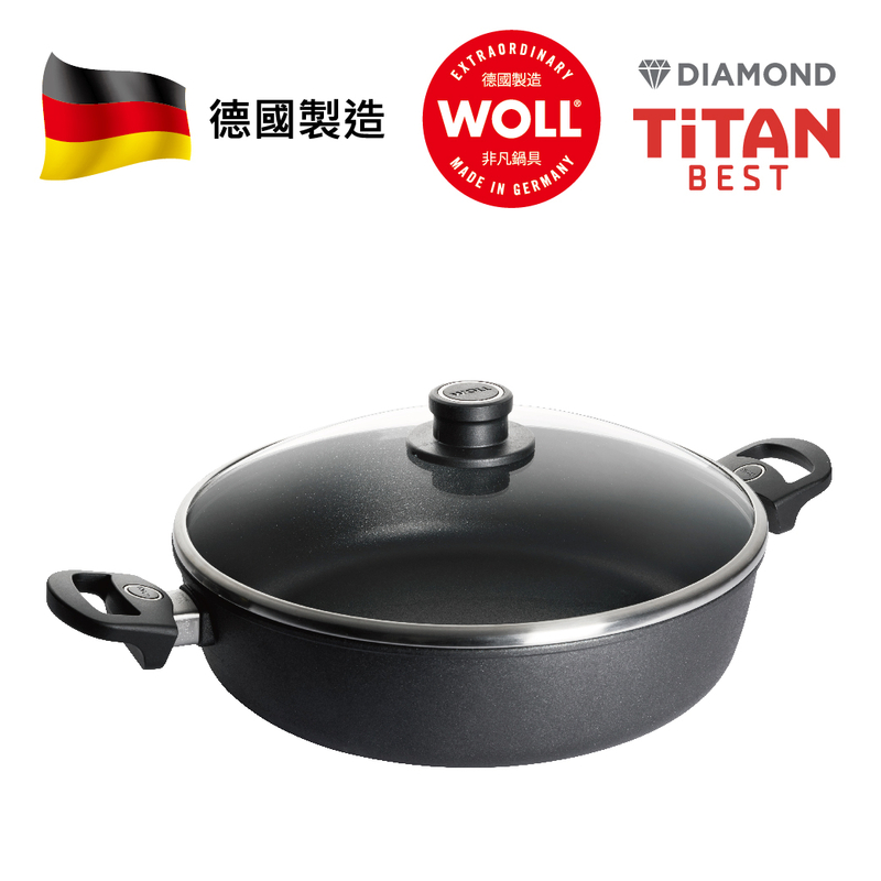 WOLL 至尊．鑽石系列 - 32cm / 5.5L 鑽石炆煎鍋 (連玻璃鍋蓋)
