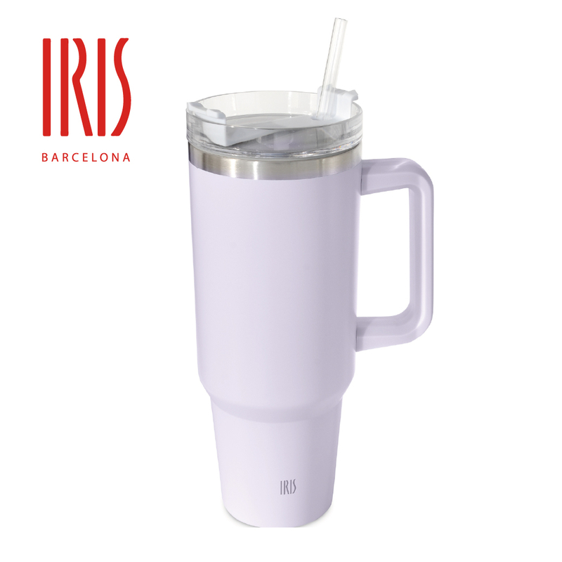 IRIS-不銹鋼保溫水杯 1200ML 藍色SKY 連飲管