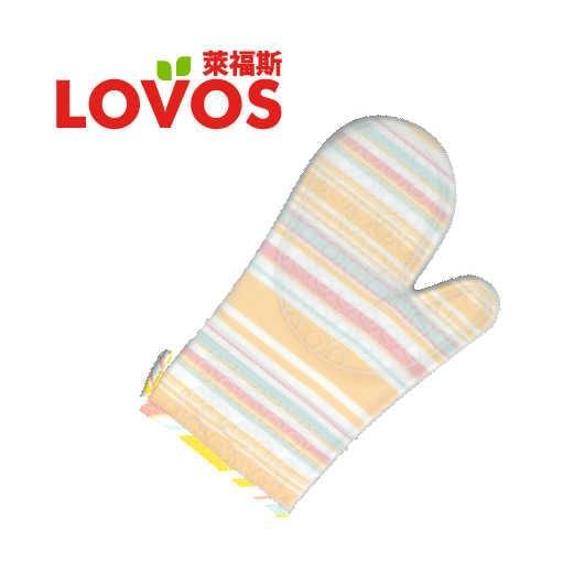 LOVOS 矽膠夾棉隔熱手套 (彩色間條)
